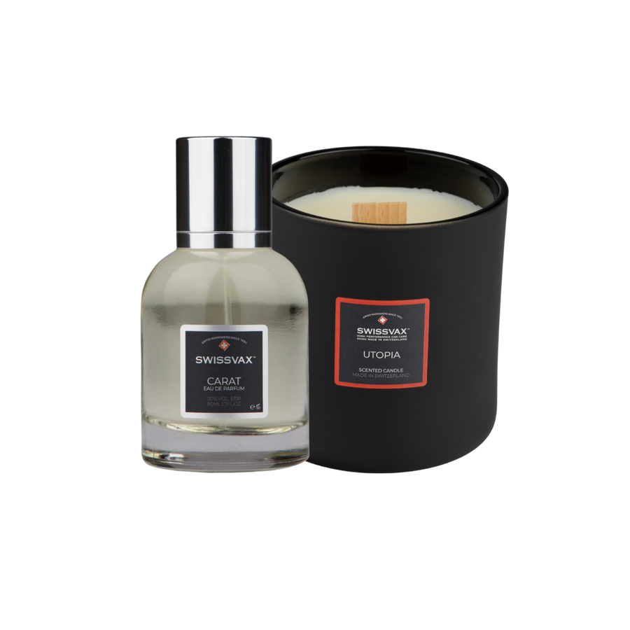 Geschenkset parfum & geurkaars – Zwitsers duo